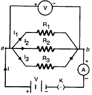 three resistors R1, R2