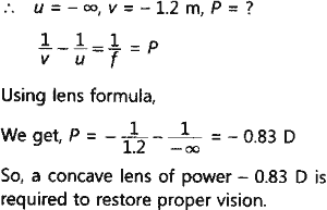 What should be the type of the corrective lens used to restore proper vision