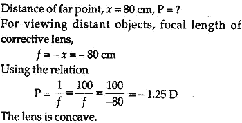 What is the nature and power of the lens required to correct the problem