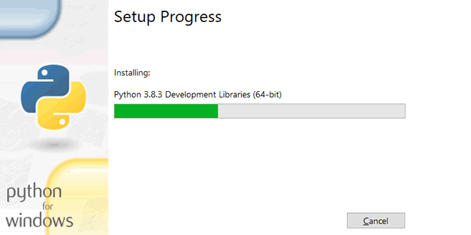 Python setup progress